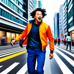 "Zenzenzense" Energy**

Prompt: Energetic scene inspired by "Zenzenzense," featuring a vibrant cityscape with stylized commuters, bright colors, dynamic motion blur to capture speed, appropriate attire, fully clothed, safe for work, professional, perfect anatomy, correct proportions, digital art, anime style.

**