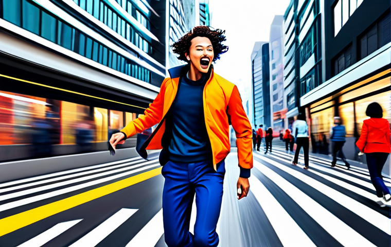 "Zenzenzense" Energy**
Prompt: Energetic scene inspired by "Zenzenzense," featuring a vibrant cityscape with stylized commuters, bright colors, dynamic motion blur to capture speed, appropriate attire, fully clothed, safe for work, professional, perfect anatomy, correct proportions, digital art, anime style.
**
