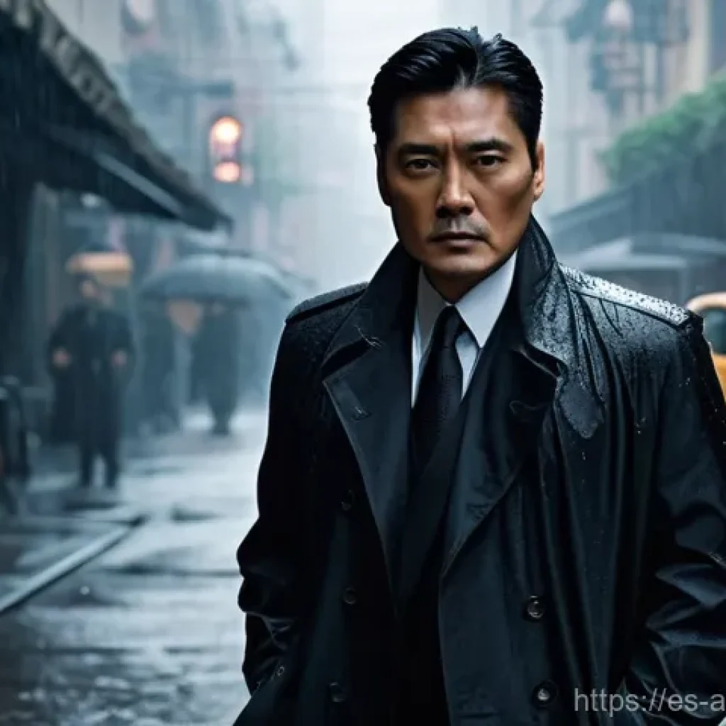주윤발 영화 명작 모음 - **Prompt:** A highly cinematic portrait of Chow Yun-fat as a stylish action hero in his prime, remin...