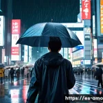 Home 15 영화 일기예보 일본 청춘영화 리뷰 - **Rain-Soaked Tokyo with Hodaka**
"A highly detailed, cinematic anime illustration capturing the...